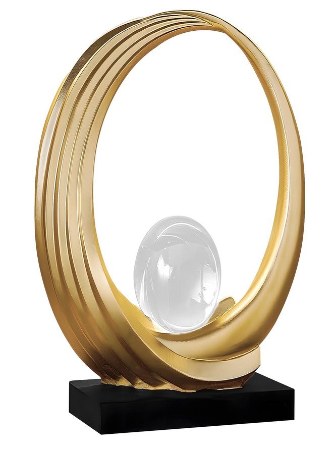 Dosker Golden Shelf Decor Statues,Coffee Table Modern Abstract Stripe Home Decor Sculpture,Desk Decor for Living Room,Office(Golden) - Image 1